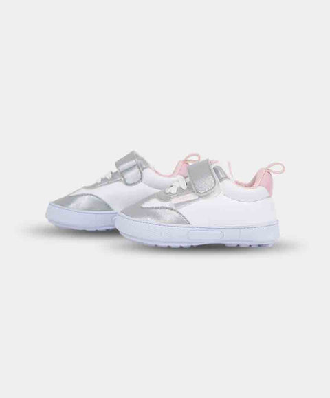 Tenis Pre Caminadores Para Recién Nacida En Material Sintético Color Plateado