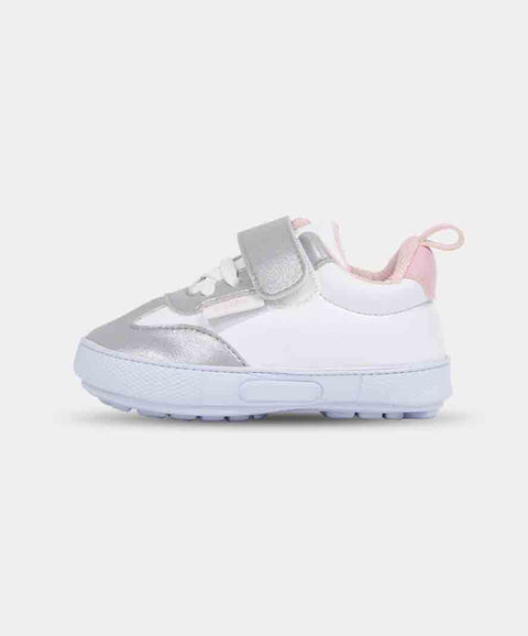 Tenis Pre Caminadores Para Recién Nacida En Material Sintético Color Plateado