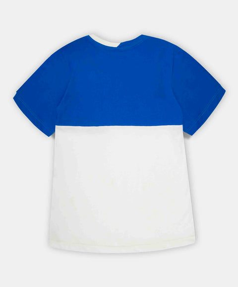 Camiseta Manga Corta Para Niño En Tela Suave Color Azul Eléctrico