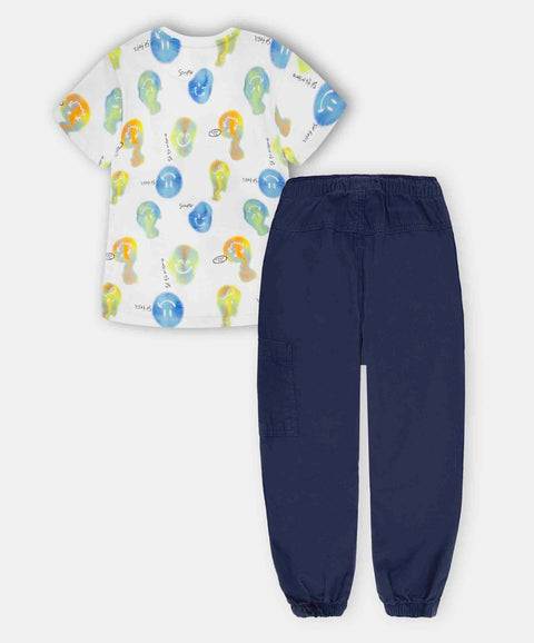 Conjunto De Camiseta Y Pantalón Para Bebé Niño Color Marfil