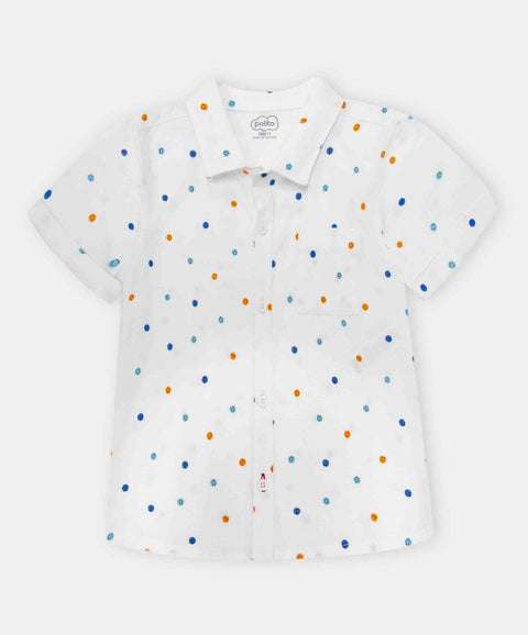 Camisa Manga Corta Para Bebé Niño Color Blanco Estampado