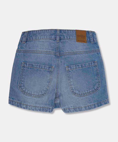Falda Short Para Niña En Denim Tono Medio