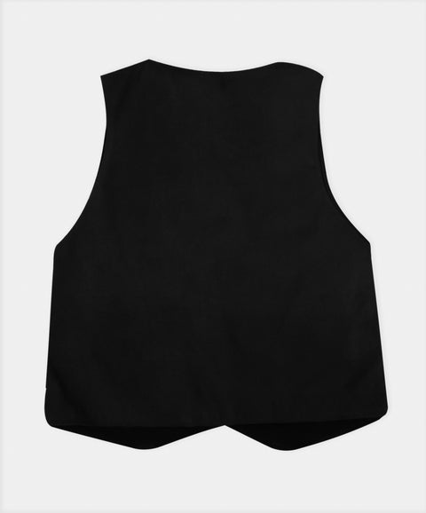 Chaleco Para Niña En Twill Color Negro