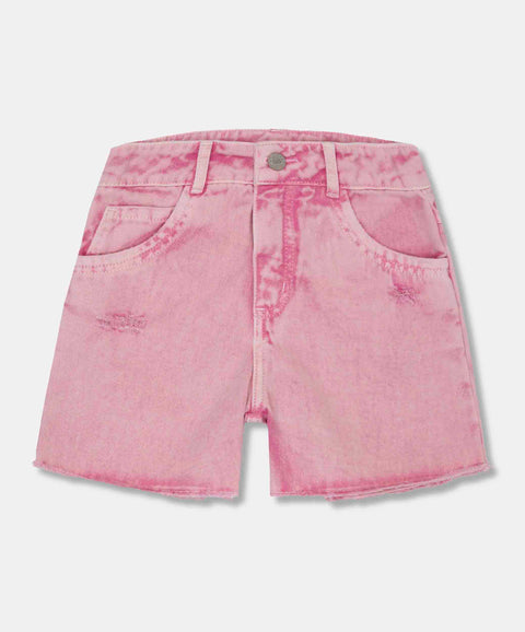 Short Teñido Para Niña En Drill Color Rosado
