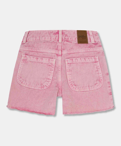 Short Teñido Para Niña En Drill Color Rosado