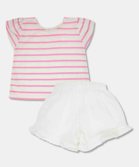 Conjunto De Camiseta Y Short Para Recién Nacida Color Rosado