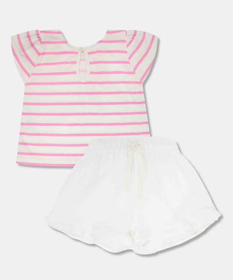 Conjunto De Camiseta Y Short Para Recién Nacida Color Rosado