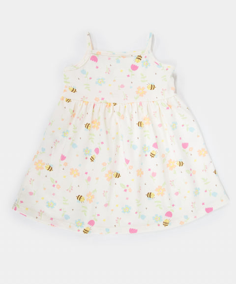 Vestido Manga Sisa Para Recién Nacida En Tela Suave Color Marfil