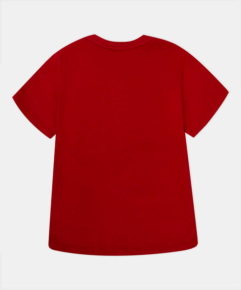 Camiseta Manga Corta Para Niño En Tela Suave Color Rojo Vino