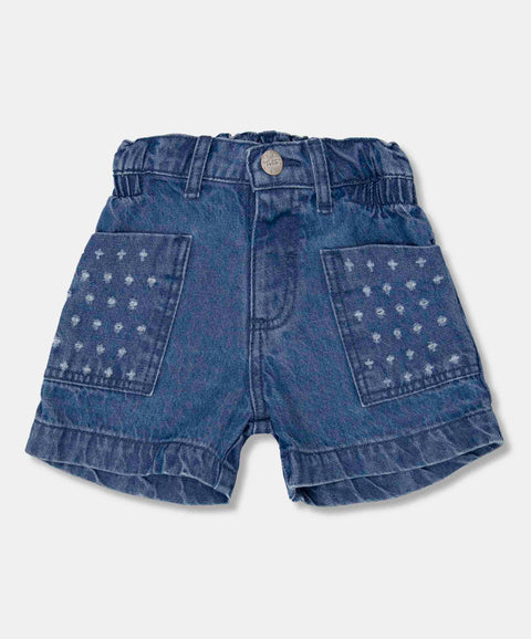 Short Para Bebe Niña En Denim Tono Medio