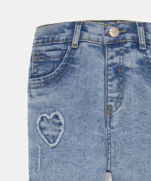 Jean Slim Para Bebé Niña En Denim Tono Medio Claro