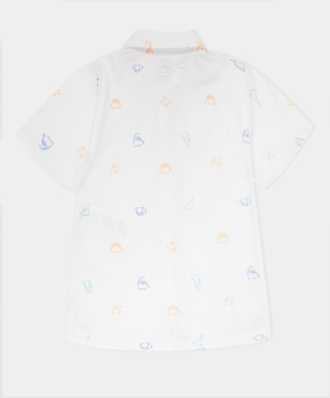 Camisa Manga Corta Para Recién Nacido Color Blanco