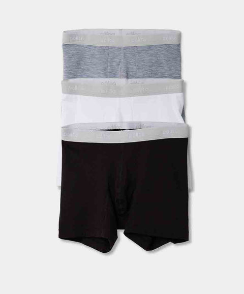 Paquete De Bóxer X 3 Para Niño En Algodón Color Negro Blanco Y Gris
