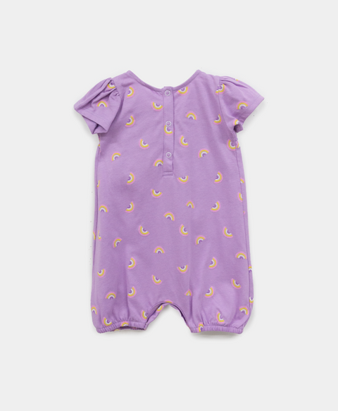 Mameluco Para Recién Nacida En Tela Suave Color Lila