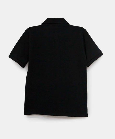 Camiseta Tipo Polo Niño En Algodón Color Negro