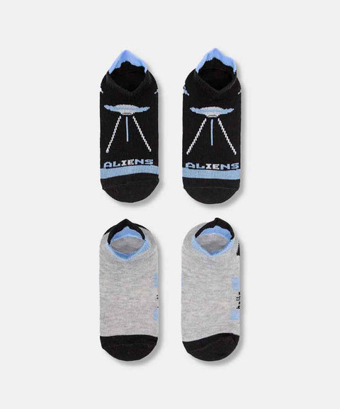 Medias Tobilleras X2 Para Bebé Niño En Algodón Color Gris Y Negro