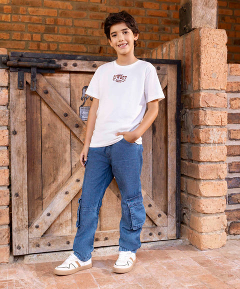 Jean Comfort Para Niño En Denim Tono Medio