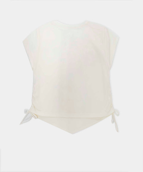 Camiseta Manga Corta Para Niña En Licra Color Marfil