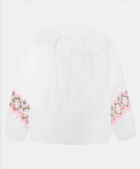 Blusa Manga Larga Para Bebe Niña Color Marfil