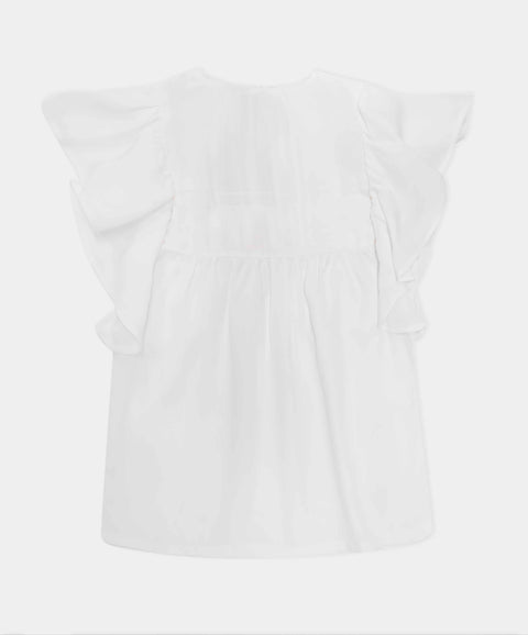Blusa Manga Corta Para Bebe Niña Color Marfil