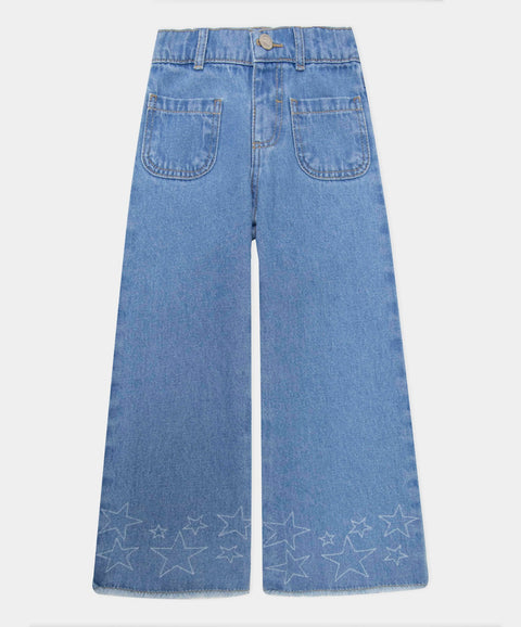 Jean Wide Leg Para Bebé Niña En Denim Tono Claro