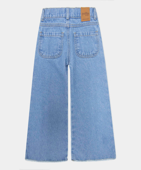 Jean Wide Leg Para Bebé Niña En Denim Tono Claro