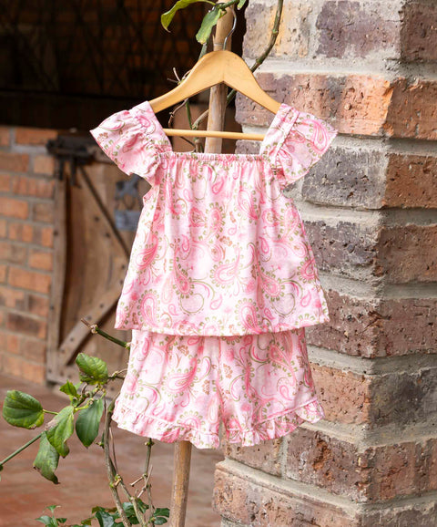 Conjunto Blusa Y Short Para Bebé Niña Color Rosa Palido