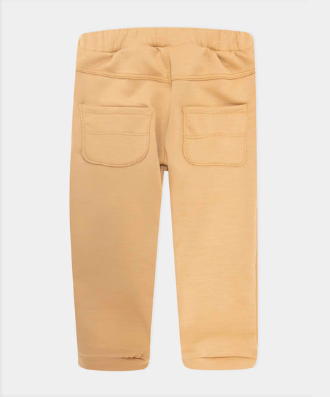 Pantalón Para Recién Nacido En Tela Suave Color Ocre