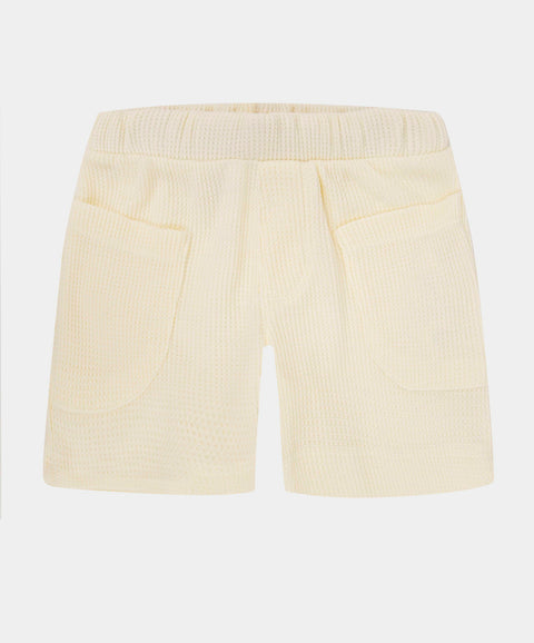 Conjunto Body Y Bermuda Para Recién Nacido Color Marfil