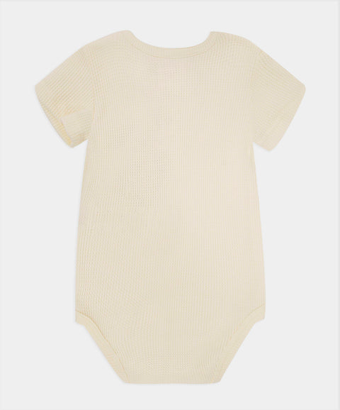 Conjunto Body Y Bermuda Para Recién Nacido Color Marfil