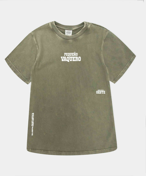 Camiseta Manga Corta Para Bebe Niño En Tela Suave Color Verde Militar