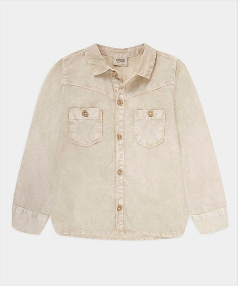 Camisa Manga Larga Para Bebé Niño Color Arena
