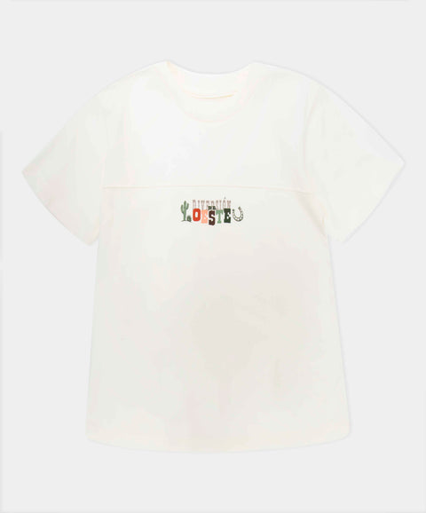 Conjunto De Camiseta Y Jogger Para Bebé Niño Color Marfil