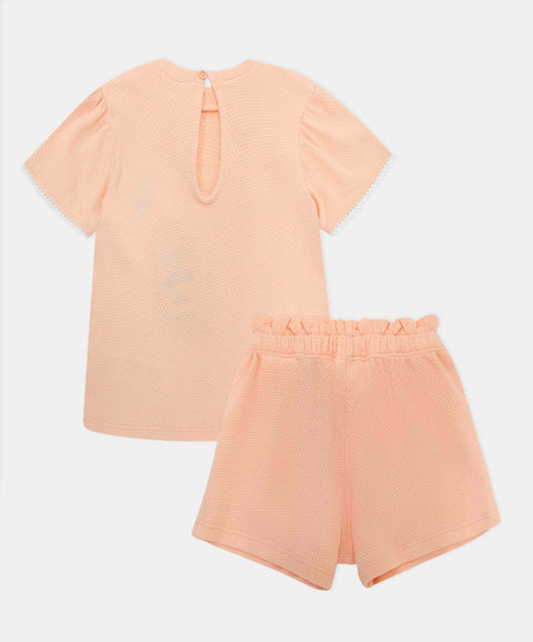 Conjunto De Camiseta Y Short Para Recién Nacida Color Salmón Claro