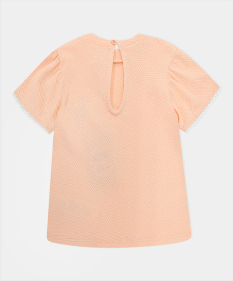 Conjunto De Camiseta Y Short Para Recién Nacida Color Salmón Claro
