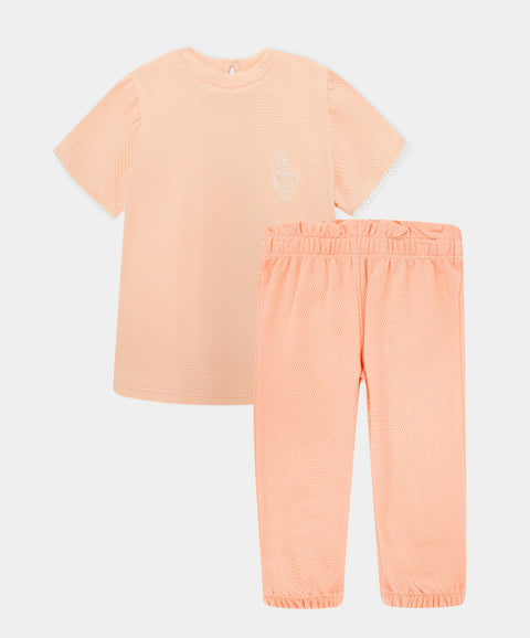 Conjunto De Camiseta Y Pantalón Para Recién Nacida Color Salmón Claro