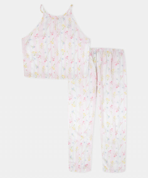 Pijama Estampada Manga Sisa Y Pantalón Para Niña Color Rosado
