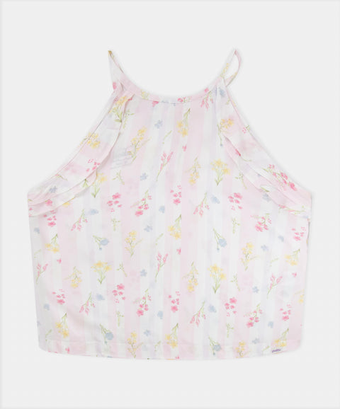 Pijama Estampada Manga Sisa Y Pantalón Para Niña Color Rosado