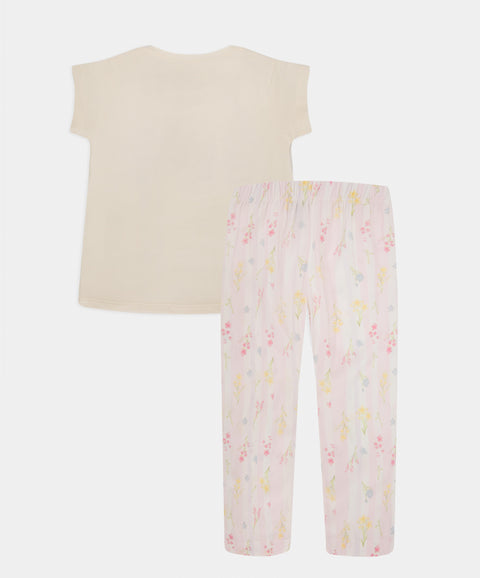 Pijama Manga Corta Y Pantalón Para Bebé Niña Color Rosado