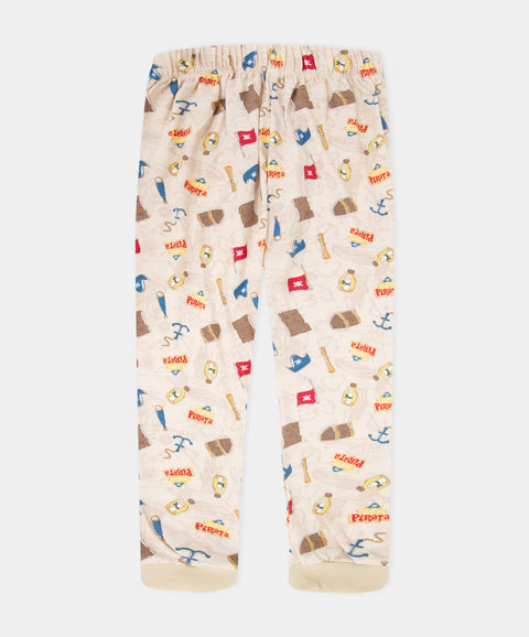 Pijama Camiseta Manga Corta Y Pantalón Para Niño Color Beige