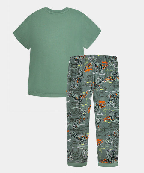 Pijama Camiseta Manga Corta Y Pantalón Para Bebé  Niño Color Verde