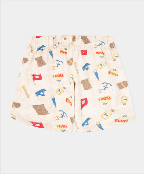 Pijama Camiseta Manga Corta Y Bermuda Para Bebé Niño Color Beige