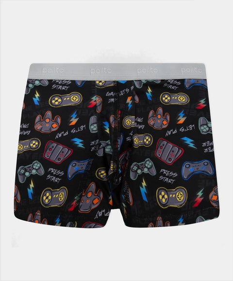 Paquete De Bóxer X3 Para Niño En Microfibra Color Gris Azul Y Negro