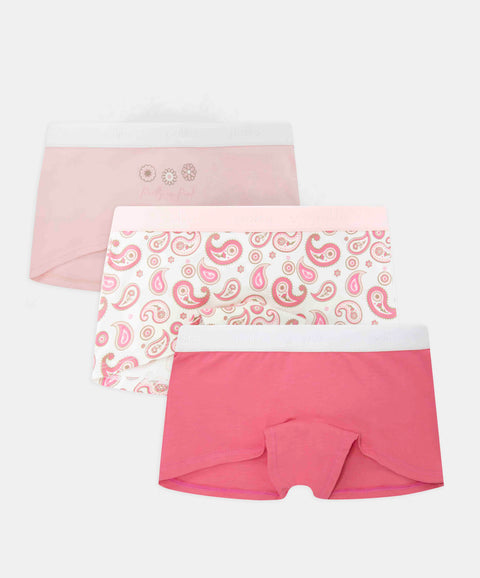 Paquete De Panties X3 Para Niña En Algodón Color Rosado Y Marfil