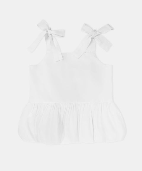 Blusa De Tiras Para Niña En Tela Suave Color Blanco