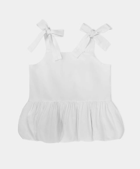 Blusa De Tiras Para Niña En Tela Suave Color Blanco