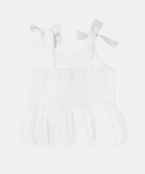 Blusa De Tiras Para Niña En Tela Suave Color Blanco