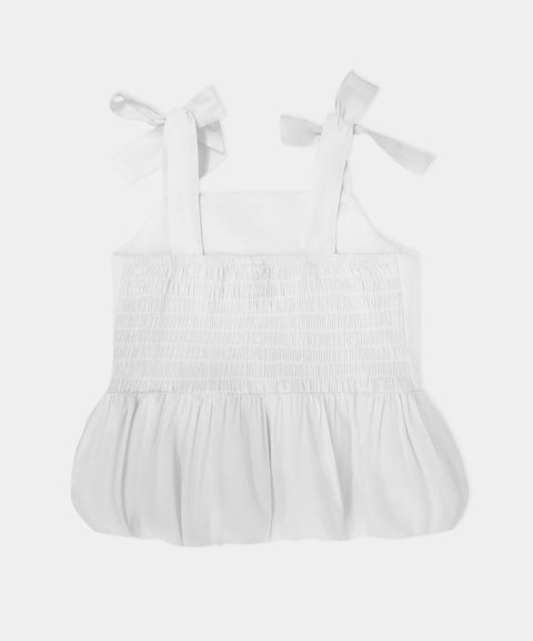Blusa De Tiras Para Niña En Tela Suave Color Blanco