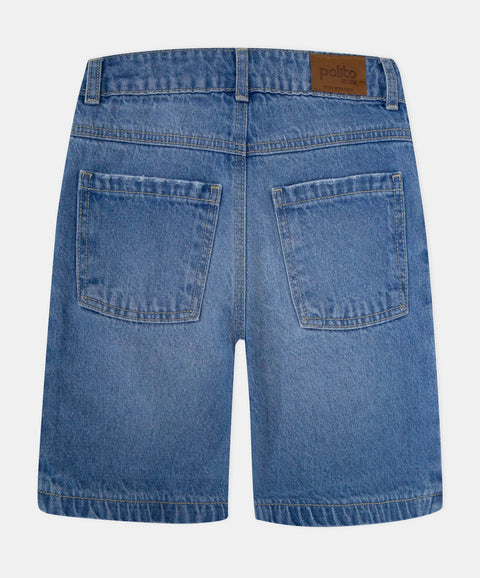 Short Para Niña En Denim Tono Medio Claro