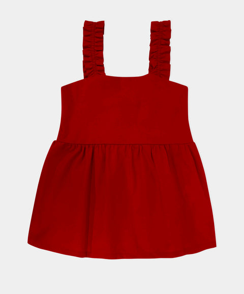Blusa Manga Corta Para Bebe Niña Color Rojo